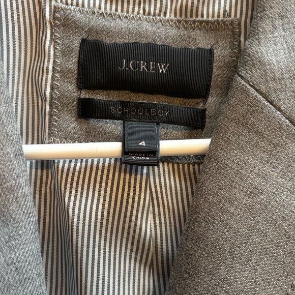 J. Crew Womens Wool Schoolboy Blazer Gold Button Gray Sz 4 - Picture 6 of 9